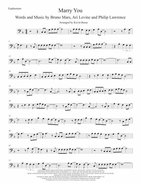 Marry You Original Key Euphonium Sheet Music