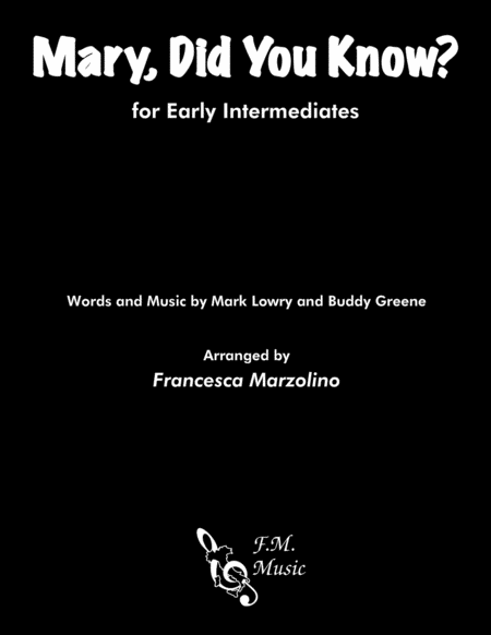 Free Sheet Music Mary Did You Know Early Intermediate Piano