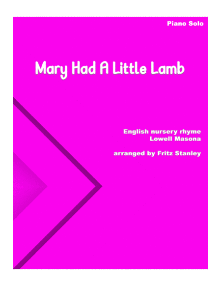 Mary Had A Little Lamb Piano Solo Sheet Music