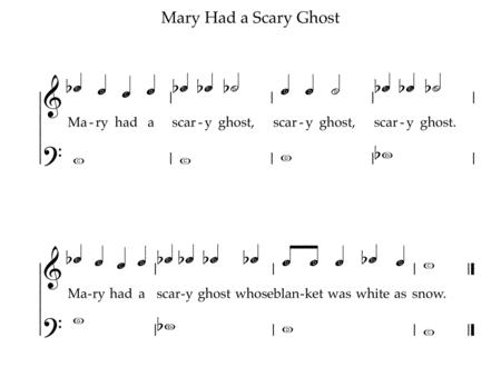 Free Sheet Music Mary Had A Scary Ghost