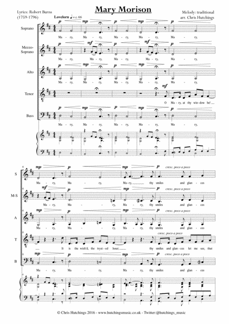 Free Sheet Music Mary Morison