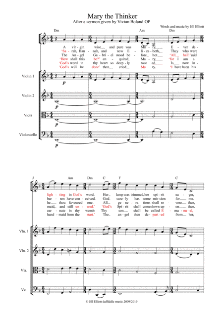 Mary The Thinker Sheet Music