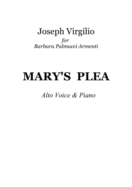 Free Sheet Music Marys Plea A Ballad For Alto Voice With Piano Accompaniment