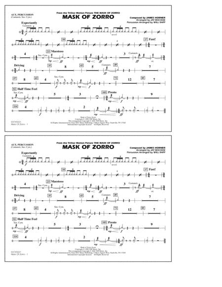 Free Sheet Music Mask Of Zorro Arr Jay Bocook Aux Percussion