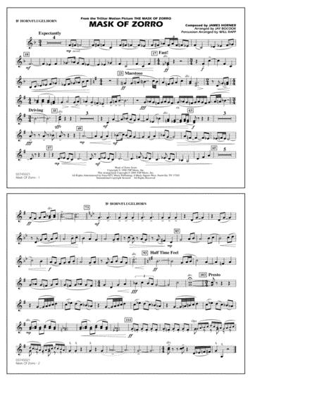 Mask Of Zorro Arr Jay Bocook Bb Horn Flugelhorn Sheet Music