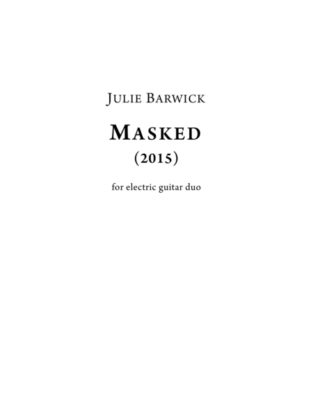 Free Sheet Music Masked