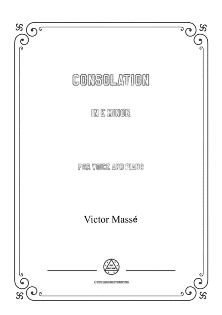 Masse Consolation In E Minor For Voice And Piano Sheet Music