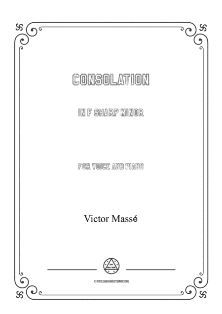 Free Sheet Music Masse Consolation In F Sharp Minor For Voice And Piano