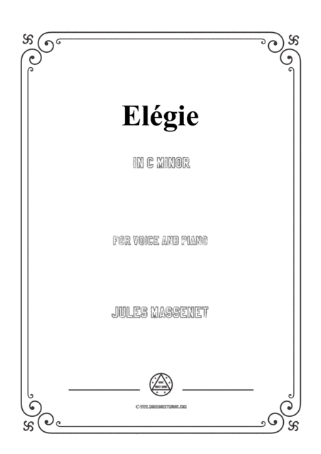Free Sheet Music Massenet Elgie In C Minor For Voice And Piano