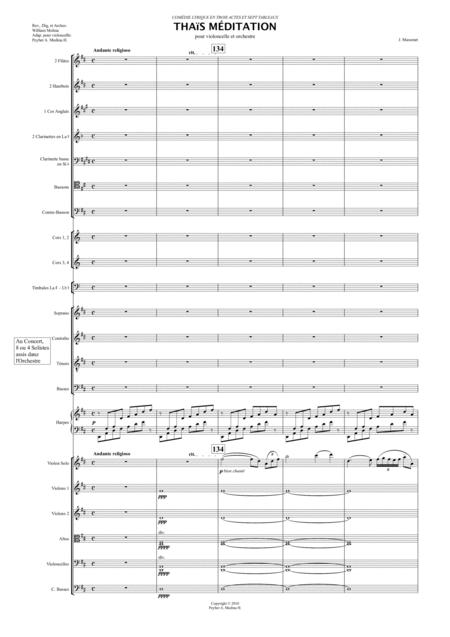 Free Sheet Music Massenet Thais Meditation Reorchestrated