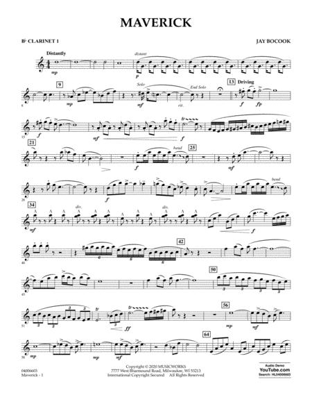 Free Sheet Music Maverick Bb Clarinet 1