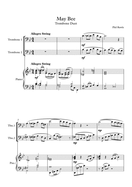 May Bee Trombone Duet Sheet Music