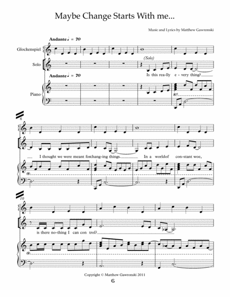 Maybe Change Starts With Me Ssa Sheet Music