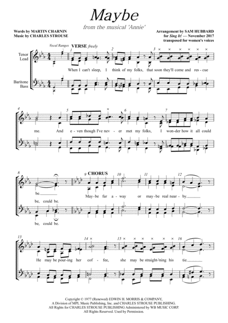 Maybe W Sheet Music