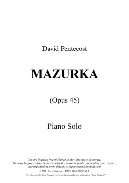 Free Sheet Music Mazurka Opus 45