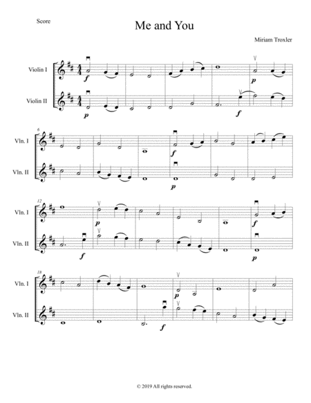 Free Sheet Music Me And You