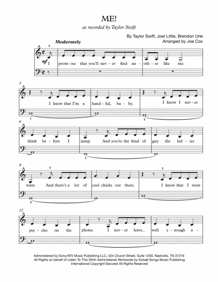 Free Sheet Music Me For Beginners