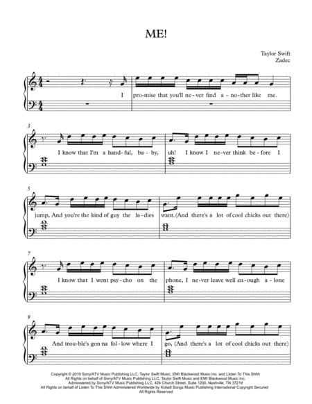 Me Taylor Swift Sheet Music