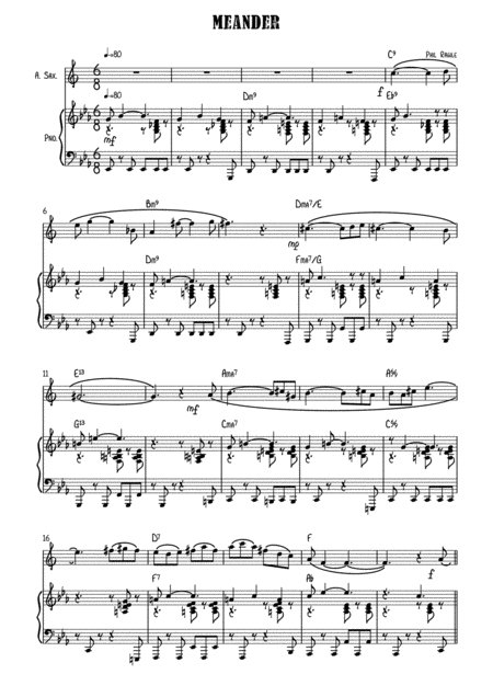 Meander Alto Sax Solo Sheet Music