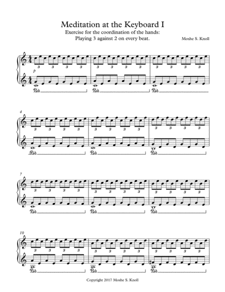 Free Sheet Music Meditation At The Keyboard