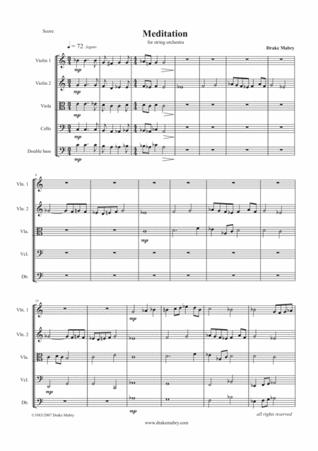 Meditation String Orchestra Sheet Music