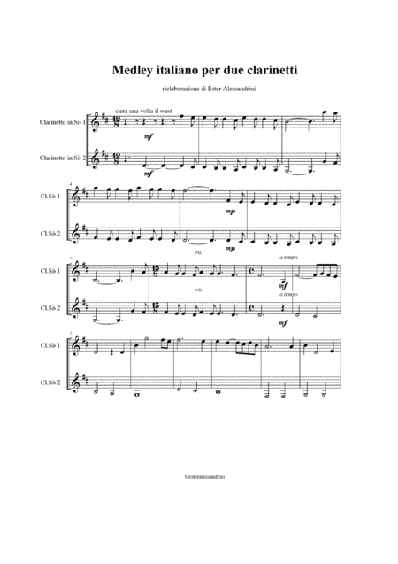 Free Sheet Music Medley Italiano