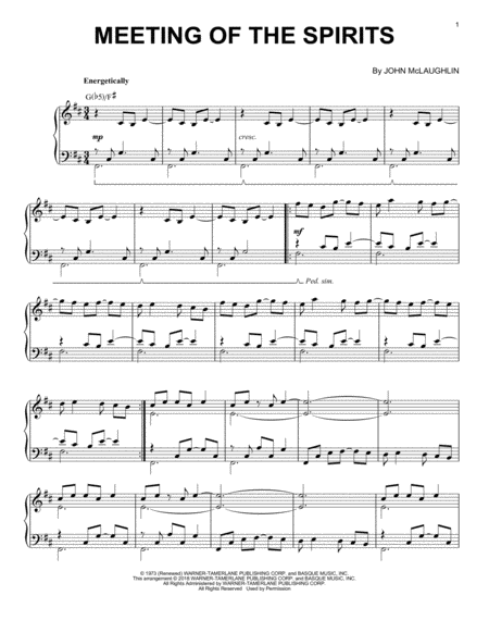 Meeting Of The Spirits Sheet Music