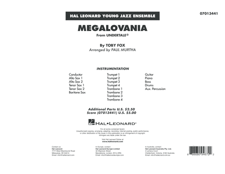 Megalovania Arr Paul Murtha Conductor Score Full Score Sheet Music