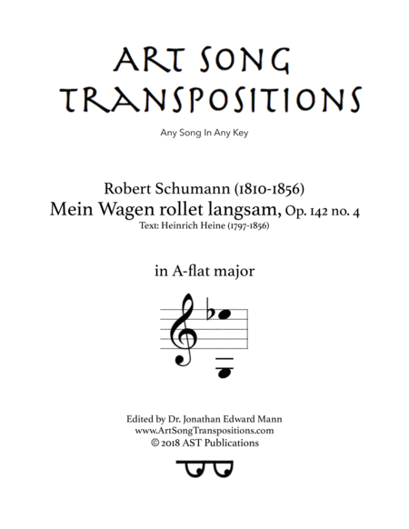 Mein Wagen Rollet Langsam Op 142 No 4 A Flat Major Sheet Music