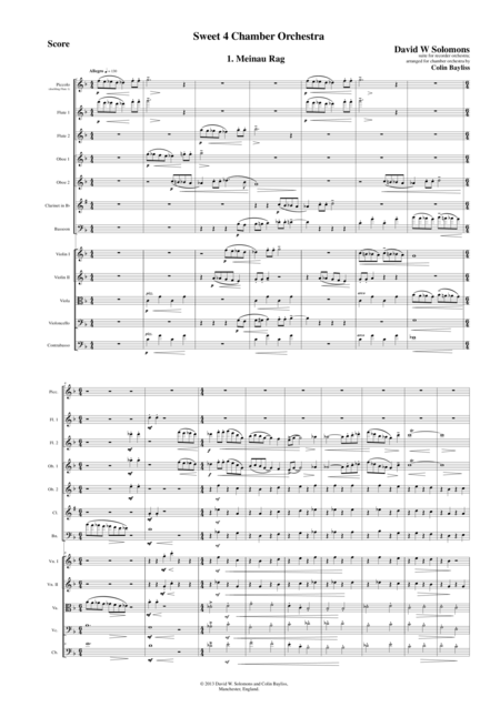 Free Sheet Music Meinau Rag For Chamber Orchestra