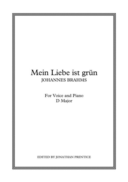 Meine Liebe Ist Grn D Major Sheet Music