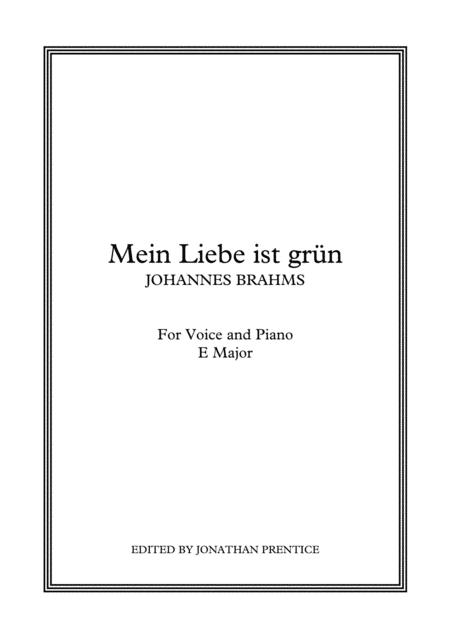 Free Sheet Music Meine Liebe Ist Grn E Major