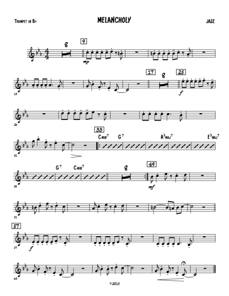 Free Sheet Music Melancholy Trumpet