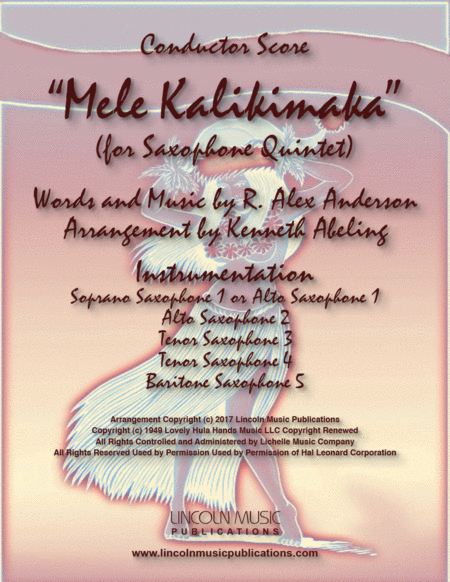 Free Sheet Music Mele Kalikimaka For Saxophone Quintet Sattb Or Aattb