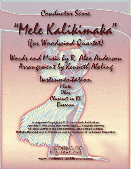 Free Sheet Music Mele Kalikimaka For Woodwind Quartet