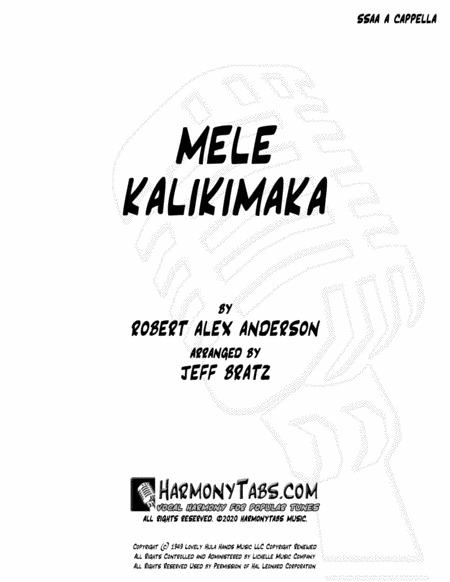 Free Sheet Music Mele Kalikimaka Ssaa A Cappella