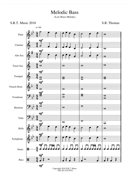 Free Sheet Music Melodic Bass