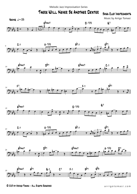 Melodic Jazz Improvisation Series There Will Never Be Another Dexter Bass Clef Instruments Sheet Music