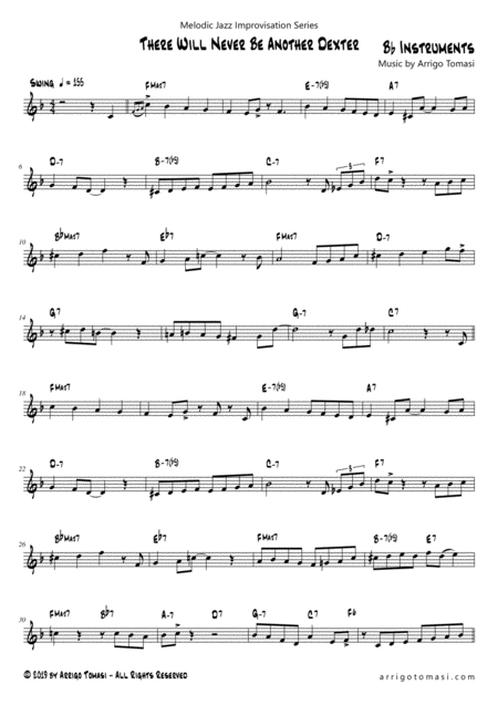 Melodic Jazz Improvisation Series There Will Never Be Another Dexter Bb Instruments Sheet Music