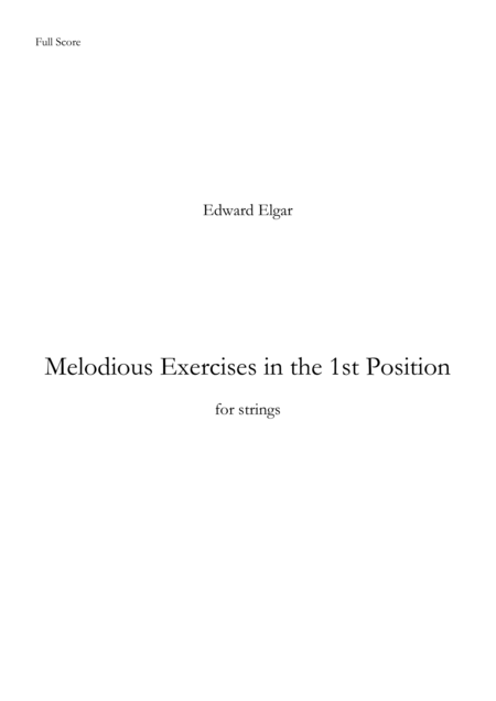 Free Sheet Music Melodious Exercises In The 1st Position For String Quartet