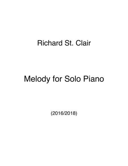 Free Sheet Music Melody For Solo Piano