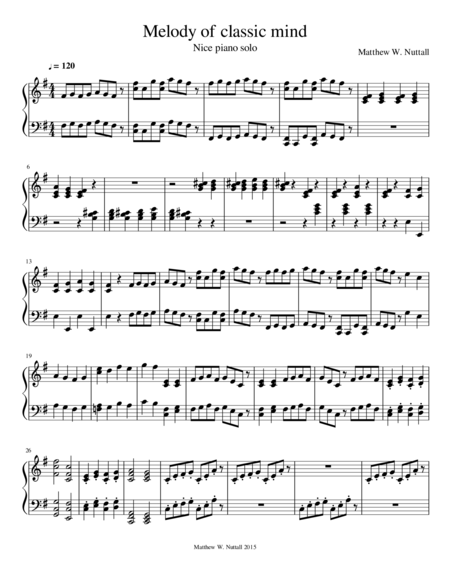 Free Sheet Music Melody Of Classic Mind
