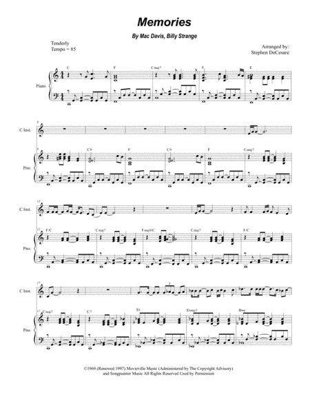 Memories For Solo C Instrument Sheet Music