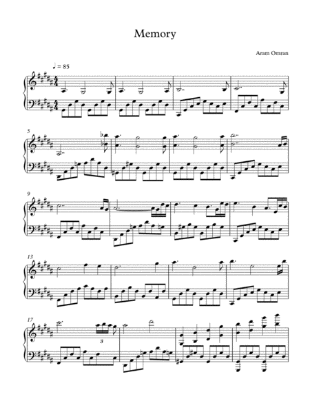 Free Sheet Music Memory