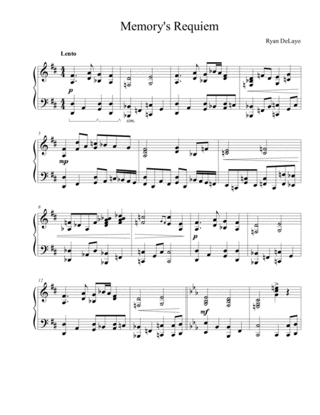 Free Sheet Music Memorys Requiem