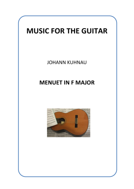 Free Sheet Music Menuet In F Major Johann Kuhnau