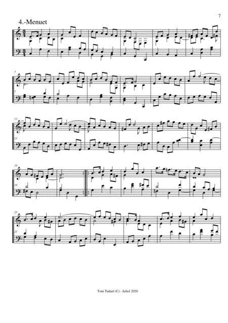 Free Sheet Music Menuet Movement Of Baroque Suite N 28 For Piano Solo