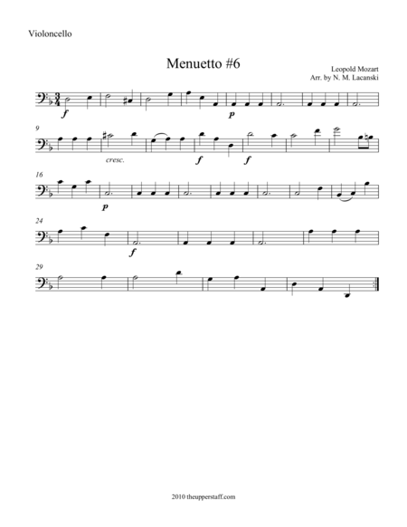 Free Sheet Music Menuetto 6