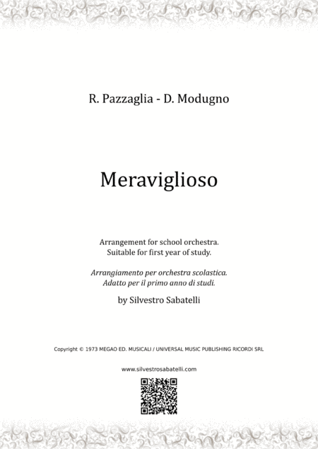 Free Sheet Music Meraviglioso