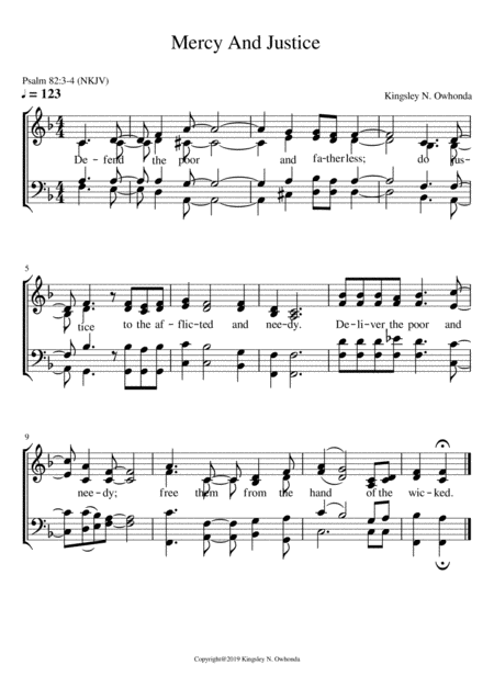 Mercy And Justice Sheet Music